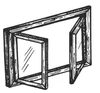 Teraszra néző ablak (dupla, nyitható)