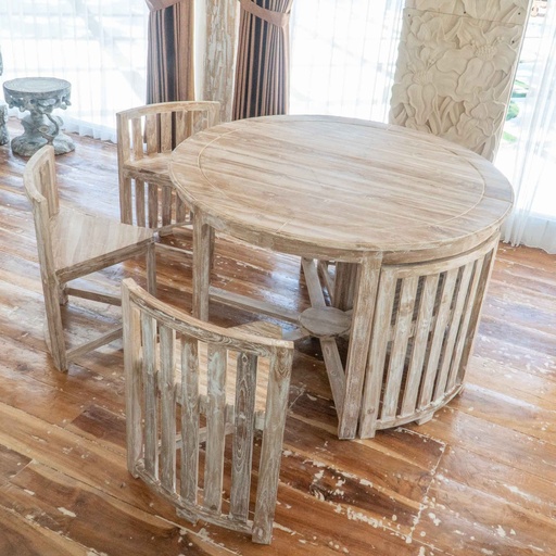 [FU-022] Kör asztal 6db rejtett székkel